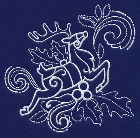 White Christmas Leaping Reindeer