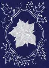 White Christmas Poinsettia in Holly Frame