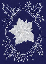 White Christmas Poinsettia in Holly Frame