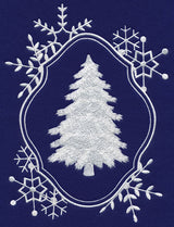 White Christmas Tree in Frosty Frame