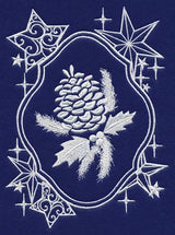 White Christmas Pinecone in Starry Frame