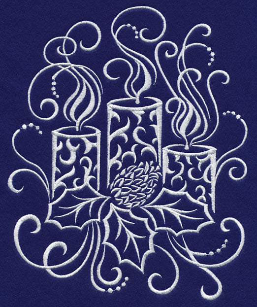 White Christmas Whimsical Candles