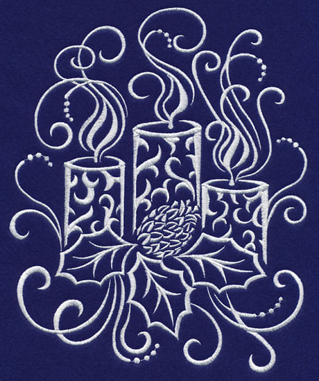 White Christmas Whimsical Candles