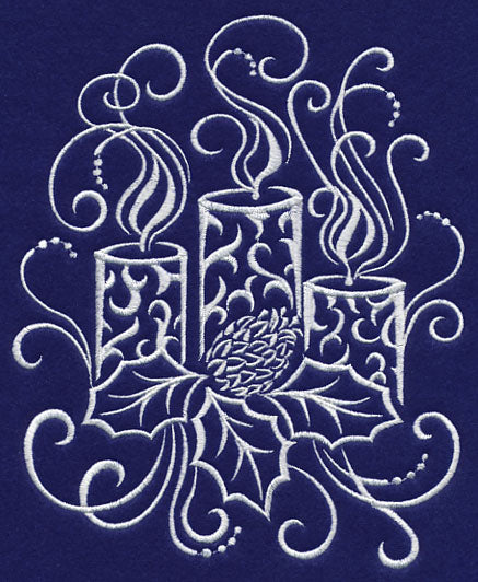 White Christmas Whimsical Candles