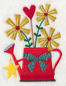 Cozy Christmas Watering Can with Star