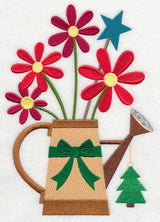 Cozy Christmas Watering Can with Tree