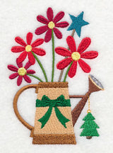 Cozy Christmas Watering Can with Tree