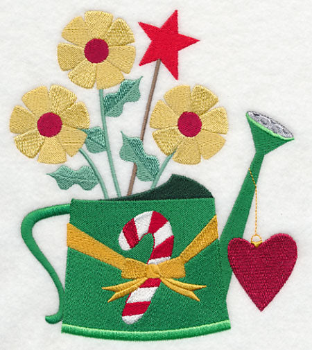 Cozy Christmas Watering Can with Heart