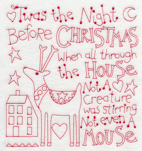 Twas the Night Before Christmas (Redwork)