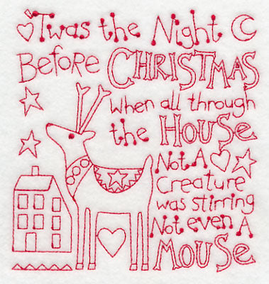 Twas the Night Before Christmas (Redwork)