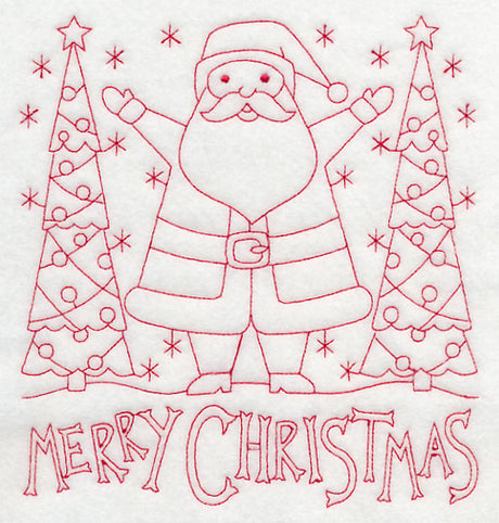 Merry Christmas Santa (Redwork)