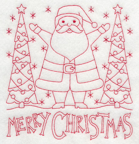 Merry Christmas Santa (Redwork)