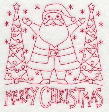 Merry Christmas Santa (Redwork)