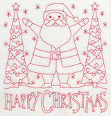 Happy Christmas Santa (Redwork)