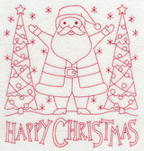 Happy Christmas Santa (Redwork)