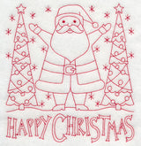Happy Christmas Santa (Redwork)