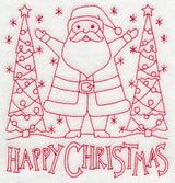 Happy Christmas Santa (Redwork)