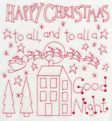 Happy Christmas to All (Redwork)