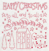Happy Christmas to All (Redwork)
