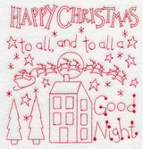 Happy Christmas to All (Redwork)