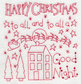 Happy Christmas to All (Redwork)