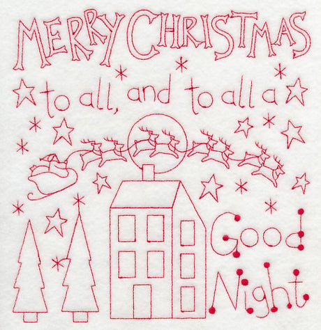 Merry Christmas to All (Redwork)