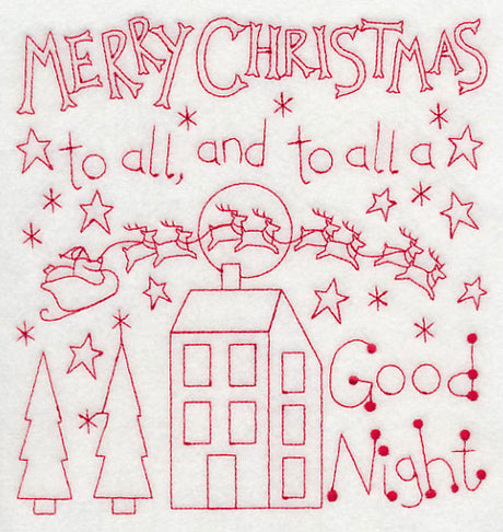 Merry Christmas to All (Redwork)