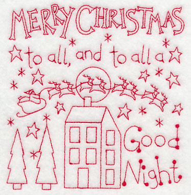 Merry Christmas to All (Redwork)