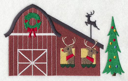 Cozy Christmas Village Reindeer Barn