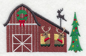 Cozy Christmas Village Reindeer Barn