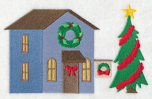 Cozy Christmas Village Wreath Shop