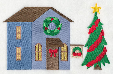 Cozy Christmas Village Wreath Shop