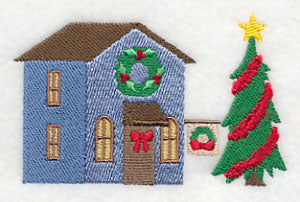 Cozy Christmas Village Wreath Shop