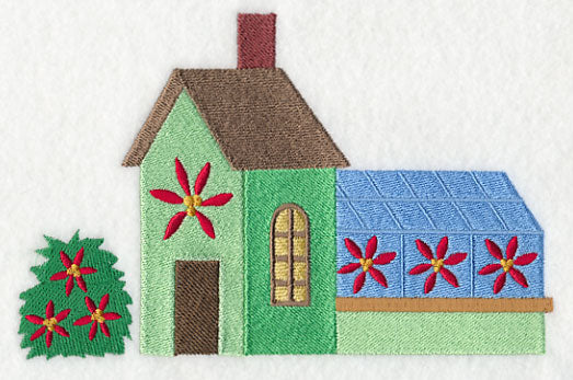 Cozy Christmas Village Poinsettia Greenhouse