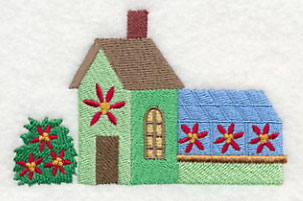 Cozy Christmas Village Poinsettia Greenhouse