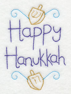 Happy Hanukkah with Dreidels (Vintage)