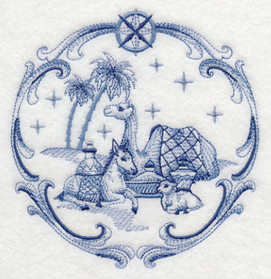 Delft Blue Nativity Animals