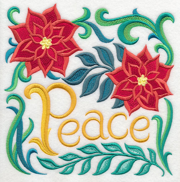 Art Nouveau Peace and Poinsettias