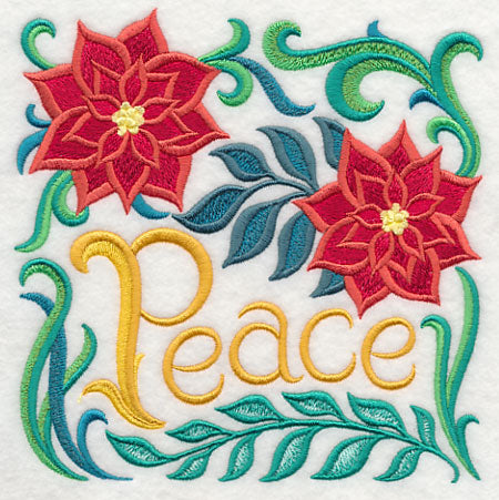 Art Nouveau Peace and Poinsettias