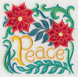 Art Nouveau Peace and Poinsettias