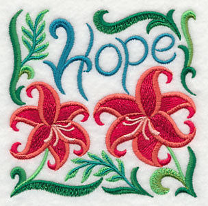Art Nouveau Hope with Scarlet Lily