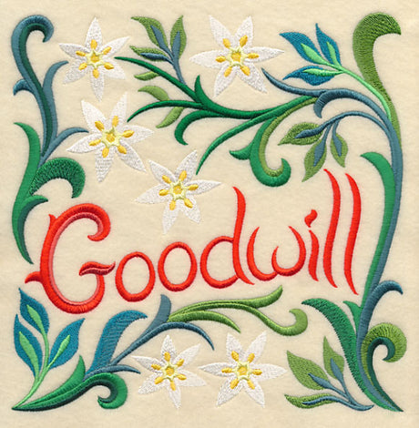 Art Nouveau Goodwill with Star of Bethlehem Flower