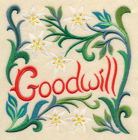 Art Nouveau Goodwill with Star of Bethlehem Flower