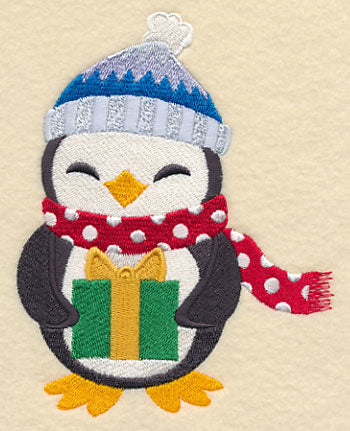 Penguin with Christmas Gift