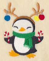 Penguin with Reindeer Antlers