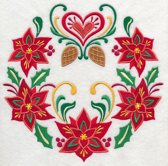 Wreathed in Christmas Poinsettias