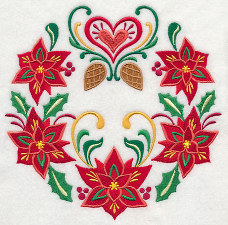 Wreathed in Christmas Poinsettias