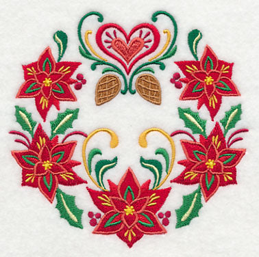 Wreathed in Christmas Poinsettias