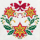 Wreathed in Christmas Poinsettias and Bow