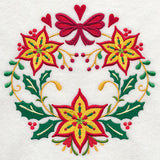 Wreathed in Christmas Poinsettias and Bow